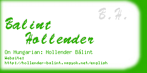 balint hollender business card